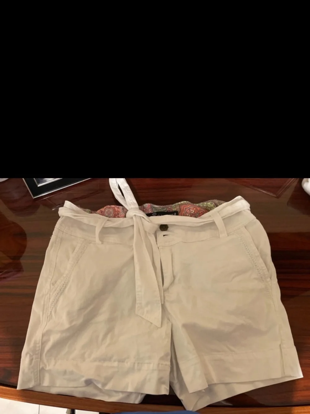 White Tie-Waist Casual Shorts